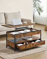 Höhenverstellbarer Couchtisch GASPAR, 50x100x(48-63) cm, braun/schwarz