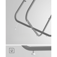 Runder Tisch mit Aufbewahrungskorb COLETTE, 45x50 cm, grau/weiß