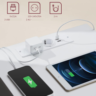 Nachttisch mit Ladefunktion ZION, 35x40x59 cm, weiß