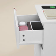 Nachttisch mit Ladefunktion ZION, 35x40x59 cm, weiß