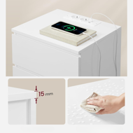 Nachttisch mit Ladefunktion ZION, 35x40x59 cm, weiß