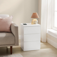 Nachttisch mit Ladefunktion ZION, 35x40x59 cm, weiß