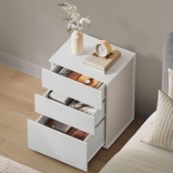 Nachttisch RAMONA, 58×35×45 cm, matt weiß/beige