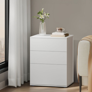 Nachttisch RAMONA, 58×35×45 cm, matt weiß/beige