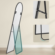 Abgerundeter Spiegel UMBRA, 160x50 cm, schwarz