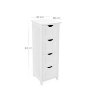 Badezimmerschrank mit 4 Schubladen PAULA, 30x30x82 cm, weiß
