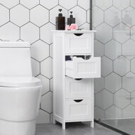 Badezimmerschrank mit 4 Schubladen PAULA, 30x30x82 cm, weiß