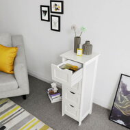 Badezimmerschrank mit 4 Schubladen PAULA, 30x30x82 cm, weiß