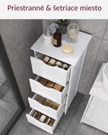 Badezimmerschrank mit 4 Schubladen PAULA, 30x30x82 cm, weiß