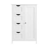 Badezimmerschrank mit 4 Schubladen und Regal PAULA, 55x30x81cm, weiß