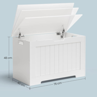 Aufbewahrungsbank GRETA, 76x48x40 cm, weiß