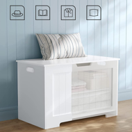 Aufbewahrungsbank GRETA, 76x48x40 cm, weiß