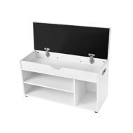 Schuhschrank mit Bank und Stauraum LUJZA, 80x30x44 cm, weiß