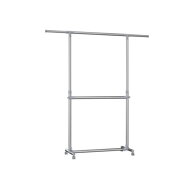 Kleiderständer zweistufig JASON, 93x49x113-198 cm, silber