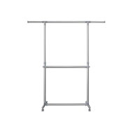 Kleiderständer zweistufig JASON, 93x49x113-198 cm, silber