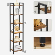 Bücherregal NOEL, 40x30x187,5 cm, schwarz/braun