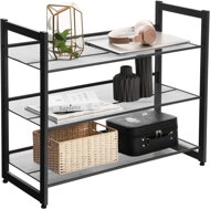 Stapelbares Schuhregal IDA, 3 Regalböden, 74x31x63 cm, schwarz