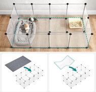 Kleintiergehege aus transparentem Kunststoff BEN, 143x71x47 cm, transparent
