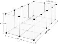 Kleintiergehege aus transparentem Kunststoff BEN, 143x71x47 cm, transparent