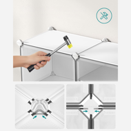 Schuhorganizer KIMBERLY, 10 Boxen, weiß/transparent 