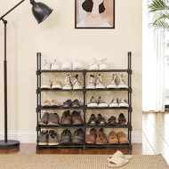 Stapelbares Schuhregal TUBE, 10 Regalböden, 45x30x174 cm, schwarz