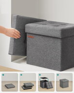 Hocker mit Stauraum OTO, 2 Stück, 30x30x30 cm, dunkelgrau
