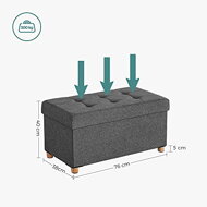 Sitzbank mit Stauraum und Beinen OTO, 76x38x40 cm, anthrazit