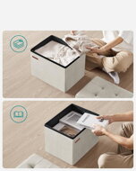 Hocker mit Stauraum OTO, 31x41x31 cm, creme