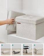 Hocker mit Stauraum OTO, 31x41x31 cm, creme