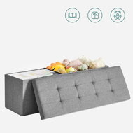 Sitzbank mit Stauraum OTO, 110x38x38 cm, hellgrau