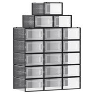 Schuh-Organizer MARI, 18 Fächer, schwarz/transparent