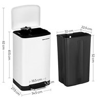 Mülleimer mit langsamer Schließung SLOW, 30 l, weiß