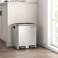 Abfalltrennbehälter SORT 30l (2×15l), silber/schwarz 