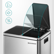 Abfalltrennbehälter SORT 30l (2×15l), silber/schwarz 