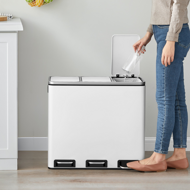 Mülltrennsystem SORT 54 l (3x18 l) + Müllbeutel, weiß