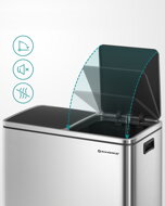 Abfalltrennsystem SORT, 2x30 l + Müllbeutel, silber/schwarz