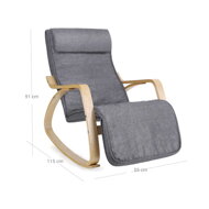 Schaukelstuhl, Liege SWING, Belastbarkeit 150 kg, 67x115x91 cm, grau