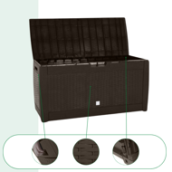 Aufbewahrungsbox RATO, 310l, 119x48x60cm, braun