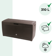 Aufbewahrungsbox RATO, 310l, 119x48x60cm, braun