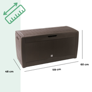 Aufbewahrungsbox RATO, 310l, 119x48x60cm, braun