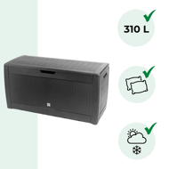 Aufbewahrungsbox RATO, 310l, 119x48x60cm, anthrazit