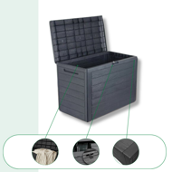 Garten-Aufbewahrungsbox WOODEBOX, 190L, 78x44x55cm, anthrazit