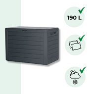 Garten-Aufbewahrungsbox WOODEBOX, 190L, 78x44x55cm, anthrazit
