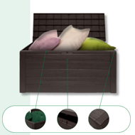 Aufbewahrungsbox WOODEBOX, 280 l, 120x46x57 cm, dunkelbraun