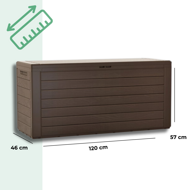 Aufbewahrungsbox WOODEBOX, 280 l, 120x46x57 cm, dunkelbraun
