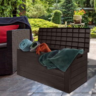 Aufbewahrungsbox WOODEBOX, 280 l, 120x46x57 cm, dunkelbraun