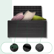 Aufbewahrungsbox WOODEBOX, 280 l, 120x46x57 cm, anthrazit