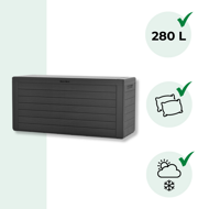 Aufbewahrungsbox WOODEBOX, 280 l, 120x46x57 cm, anthrazit