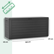 Aufbewahrungsbox WOODEBOX, 280 l, 120x46x57 cm, anthrazit