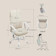 Bürostuhl DINA, max. 120 kg, beige/weiß